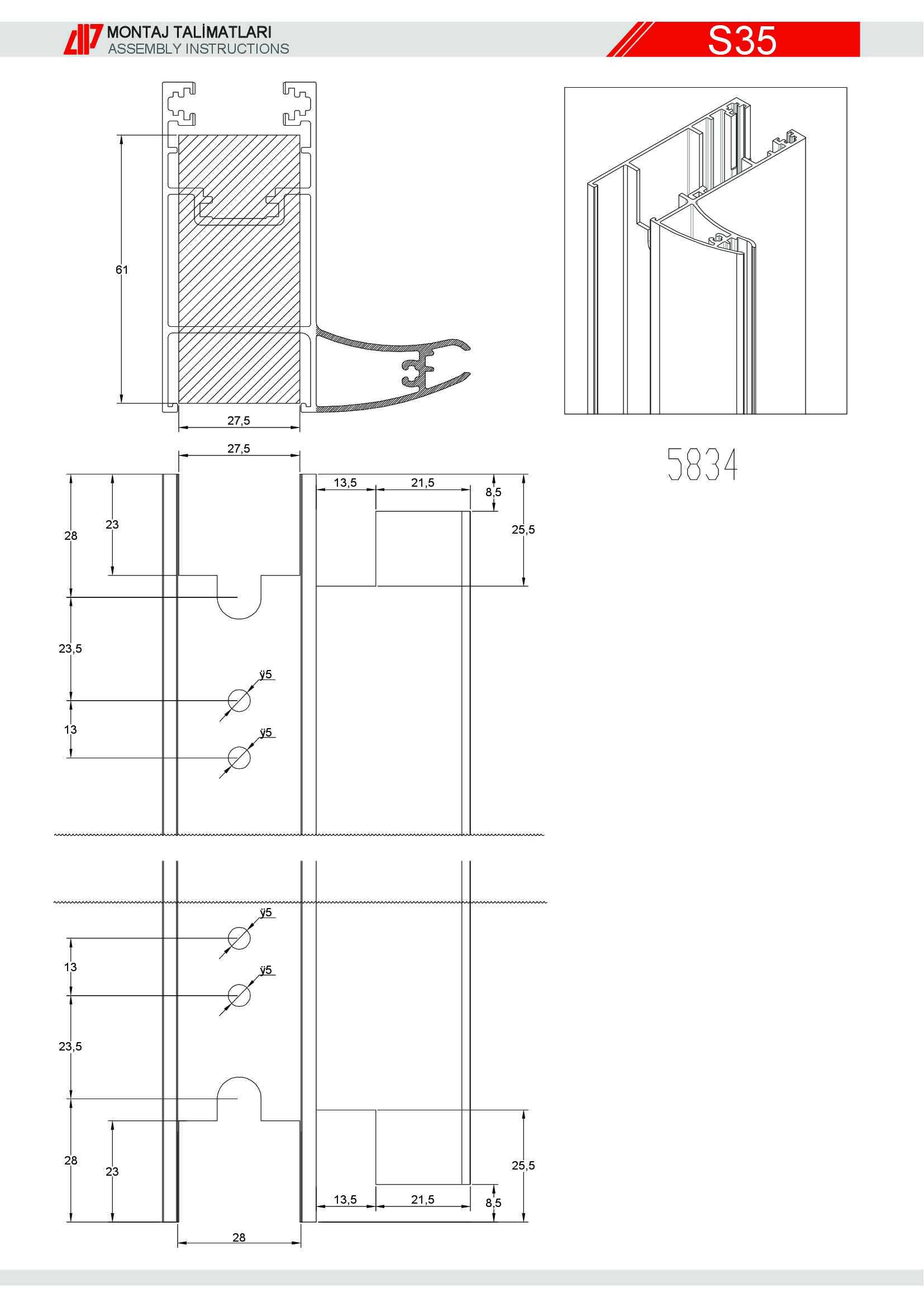 Sürme Yalıtımsız Alüminyum 38